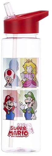 Pyramid International Super Mario Trinkflasche 700ml (4-Farben-Design), Plastikwasserflasche, Reisetrinkflasche – offizielles Merchandise