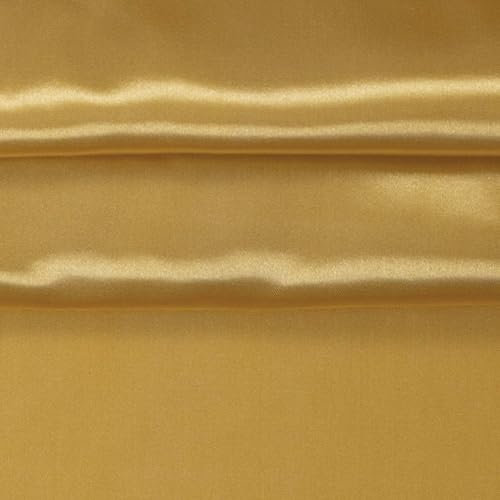 Satin glänzend ab 1m x 1,5m Polyester Stoff 140 g/m² Kostümstoff Modestoff Dekostoff, Farbe:16-0836 gold