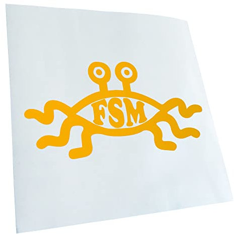 Kiwistar - Autoaufkleber - matt Gelb - FSM - Heckscheibe Auto Aufkleber wetterfest für Kfz LKW Mofa Truck - Sticker außen selbstklebend Tuning Zubehör für Fenster Fahrzeug Scheibe
