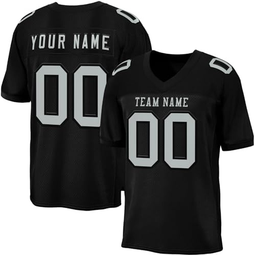 Generisch Personalisiert Herren Sporthemden Individuelles Rugby Trikot Schnelltrocknend American Football Trikot Atmungsaktiv T-Shirt Fußball Trikot Kurzarm Trikot Männer Damen Black Friday Angebote
