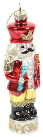 TOPBATHY Large Nutcracker Soldier Glass Ornament Christmas Decorations for Tree Outdoor Window Decorations Home Decor