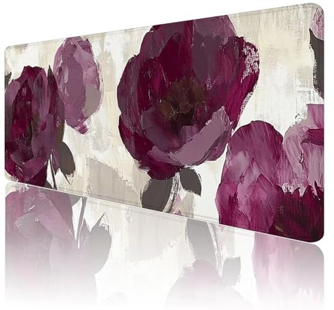 Tapis de Souris Fleurs Tapis de Souris Gamer XXL 1200x600x3mm ImperméAble Et AntidéRapant Mousepad Bords Cousus Une éTendu SousMains Tapis Souris Violet pour Gamer, Pc et DéCoration de Bureau A71