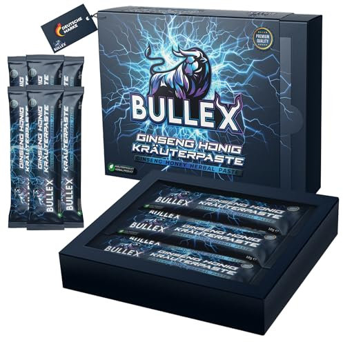 BULLEX Natürliches Präparat für Mann – Herbal Blend Paste Extra Stark für Männer – Gel für den aktiven Mann hochdosiert mit Ginseng – 6x 12 Gramm rezeptfreie Macun Honig Beutel