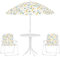 AIYAPLAY Kindersitzgruppe mit Sonnenschirm Höhenverstellbar Kindersitzgarnitur Kindertisch mit 2 Klappstühlen Sitzgarnitur Kinder Sitzgruppe Outdoor Gartenmöbel für Garten Strand, Weiß