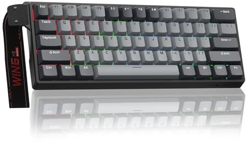 AULA WIN60HE Pro Mechanische Gaming Tastatur mit Kabel,Hall Effect Magnetic Switches,Rapid Trigger,Einstellbare Betätigung,60% RGB Tastatur für PC/Mac (Grau)