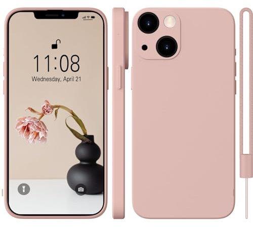 WXX für iPhone 13 Hülle Silikon Case 6.1'' Matte Rosa | Handyhülle für iPhone 13 Dünn Slim mit Microfiber,Kratzfeste Rundumschutz Case Hülle
