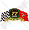 Aufkleber für Fahrradhelm, Isle of Man TT Races, MANX Moto GP Racing, 100 mm, Vinyl
