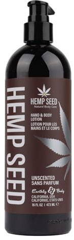 Hemp Seed Hand & Body Lotion, Unscented - 16 oz. - Soothe Dry Skin - Argan Oil, Hemp Seed Oil - Light, Non-Greasy Formula - Vegan & Cruelty Free