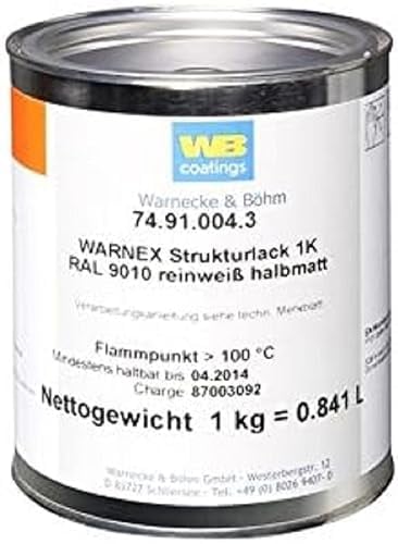 Warnex 0131 WHI - Vernice Strutturata bianco puro semi-opaco 1 kg, RAL 9010