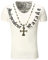 Key Largo T-Shirt T Independent V-Neck Kreuz Nieten Print weiß XXL