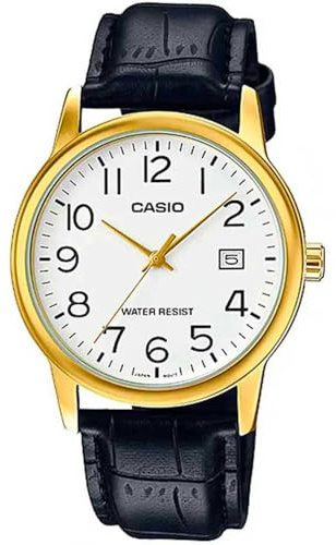 Casio Analog Men's Watch, Black/White, Strap