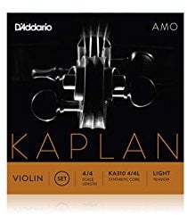 D'Addario Kaplan Amo Violinsaiten - Vollständiger Satz - KA310 4/4L - Violinsaiten - 4/4 Skala, Leichte Spannung