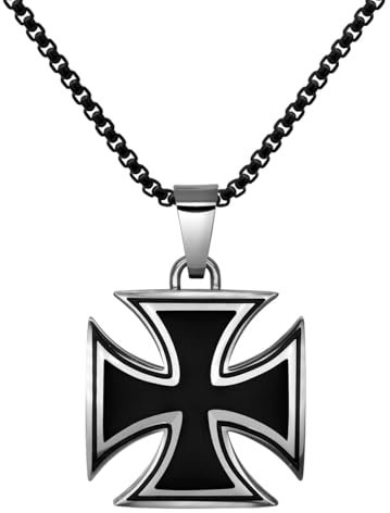 Soul-Cats Edelstahl Anhänger Eisernes Kreuz mit oder ohne Kette Iron Cross, Auswahl: Anhänger mit Kette;Kettenlänge: 55 cm