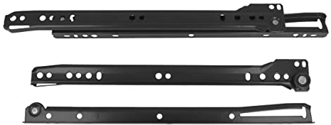 Amig - Juego de 2 Guías Correderas Metálicas con ruedas | Rieles para Cajones de Muebles, Cajoneras o Armarios | Acero | Color Negro | Resistencia de carga: 18 Kg/Par | Medidas: 350 mm