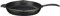 LAVA Cookware Poêle ronde en fonte émaillée avec poignée en métal, 2 becs, 28 cm, noire