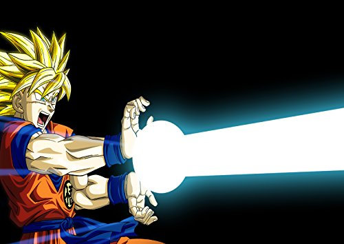 Poster Sangoku Dragon Ball Z Super Saiyan Kamehameha Manga Anime-Wand-Kunst
