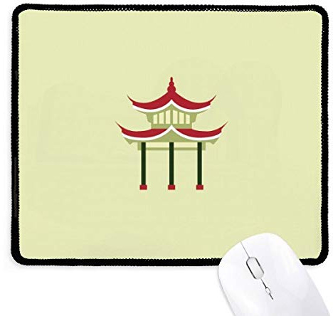 Tapis de souris antidérapant motif pavillon chinois jeu bureau bord cousu noir cadeau