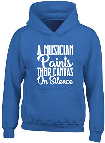 Hippowarehouse A Musicians Paints Their Canvas On Silence Kids Children's Unisex Hoodie Hooded top Royal