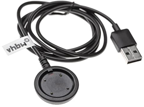 vhbw USB Ladekabel kompatibel mit Polar Vantage V, M Smartwatch, Fitnesstracker - Ladestation Schwarz, 97 cm