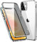 Funda Cristal Templado para iPhone 11 ,Estructura de metal de adsorción magnética,[con Protector de cámara] Protección de 360 ​​grados Funda Carcasa Transparente para Apple iPhone 11 6.1'' ,Plata