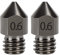 DollaTek MK8-Düsen, Hartstahl, 1,75 mm, Verbrauchsmaterialien, gehärteter Stahl, verschleißfest, 0,6 mm, 2 Stück