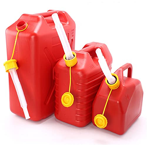 CGF- Benzinkanister 5L,10L,20L Kraftstoffkanister Benzin/Diesel zugelassen, mit leicht ablesbarem Messstreifen, inklusive Trichter（Benzintank x1） mit UN-Zulassung