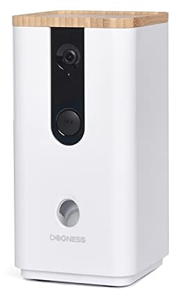 Oba Security Cámara para Perros: cámara HD WiFi para Animales con Audio bidireccional, visión Nocturna, Lanzamiento de crujientes, dispensador de Alimentos para Perros y Gatos