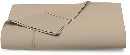 Pizuna Sabana encimera Cama 260 Algodon Simplemente Taupe,Tejido Satinado de Lujo 100% algodón de Fibra Larga de 400 Hilos Sabana encimera Cama 260 cm (Lámina Plana Simplemente Taupe - 1 Pieza)