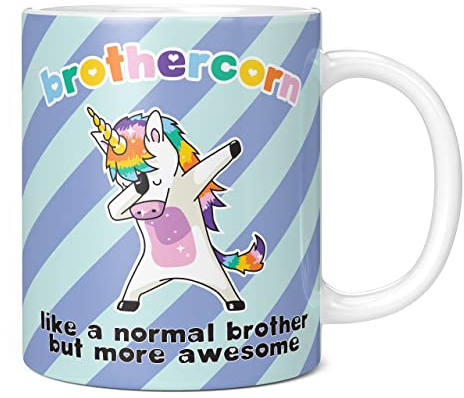 Mug Monster - Brothercorn Funny Novelty Mug, Brother Gift, Brother Birthday Gifts - Ceramic Coffee Cup, Gift for Men or Women, Extra Large and Giant Available, 11oz White