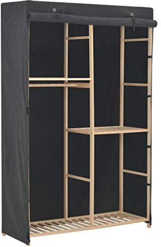 INLIFE 3-stufiger Kleiderschrank Grau 110 x 40 x 170 cm Stoff-8188