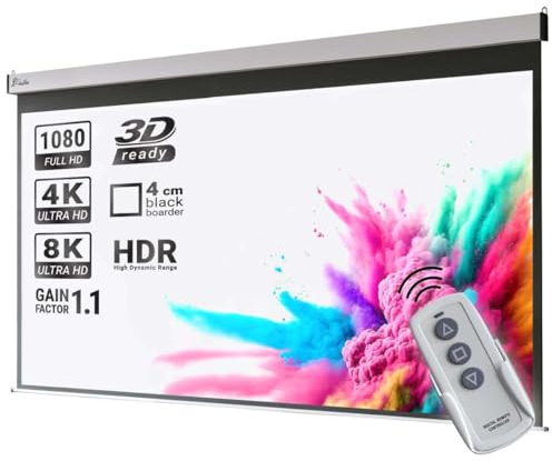 Pantera | Motor-Leinwand | 120 Zoll | 240 x 180 cm | 4:3 | Elektrisch | 4K/8K Ultra HDR 3D | Elektrische Beamer Leinwand | Projektions-Bildschirm | Projektor Leinwand | Knitterfest