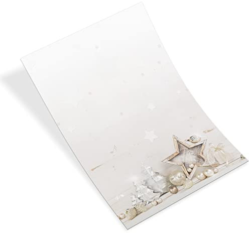 Logbuch-Verlag 25 Blatt Kopierpapier mit Weihnachtsmotiv edel grau weiß - Briefpapier Schreibpapier Weihnachten DIN A4