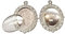 Perlin 8 Teile 4 Stück Charm Leere Lünette Tablett Medaillons Metall Anhänger Fassungen Schmuck 18 x 25mm Oval 4 Stück Klar Glas Cabochon Bastelset (Silber)