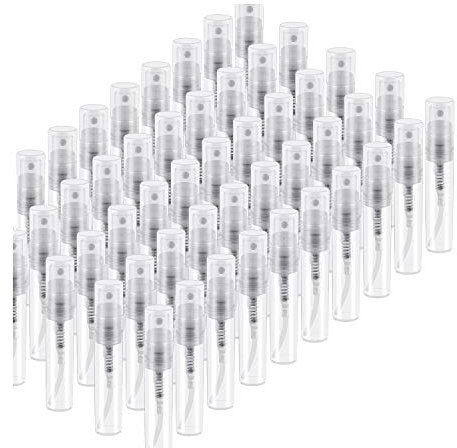 Povhhee 50 StüCk Diffusore di profumo usa e getta, Bottiglia di spruzzo di plastica trasparente Bottiglia di spruzzo portatile - 3 Ml