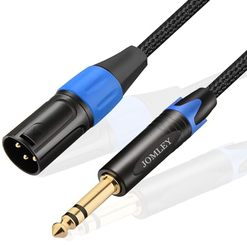 JOMLEY Cavo Jack a XLR, Bilanciato Cavo Jack 6,35 mm TRS Stereo a XLR Maschio, Cavo Patch di Interconnessione XLR Maschio a 6,35 mm TRS Jack - 3 metri