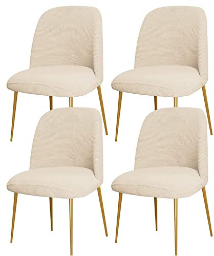 XGANGM Estilo Nórdico Funda para Silla Comedor con Curva Respaldo Elástica Funda de Silla Cocina Oficina sin Reposabrazos Semicírculo Cubierta Silla Sala Restaurante Hotel Hogar,M,4PCS