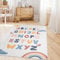 TT Home Kinderzimmerteppich Teppich Junge Mädchen Kinderteppich Baby Herzen Pastell, Farbe:Rosa Blau Gelb, Größe:80x150 cm