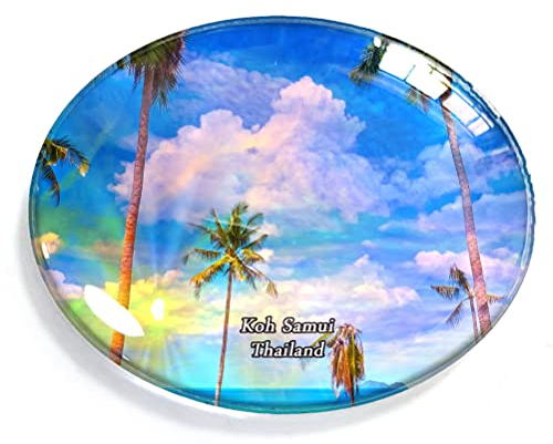 Koh Samui Thailand Magnet Kühlschrank Gefrierschrank Magnet Aufkleber Souvenir Dekorationen Oval Kristall Magnet Küche Whiteboard