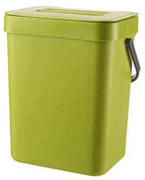 Cubo de Basura para Cocina, Cubo de Basura de Cocina de 3 L, Contenedor de Encimera para el Hogar con Tapa, Basura Montada en la Pared para Compostador de Residuos (A)