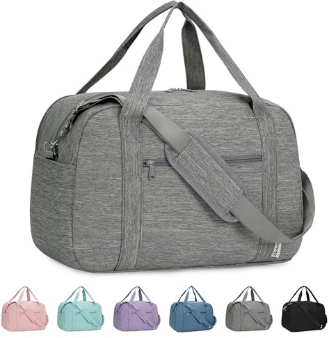 for Easyjet Cabin Bag 45X36X20 Underseat with Laptop Compartment 14 Inch Travel Duffel Bag with Wet Pocket Weekender Overnight Carry on Luggage for Women and Men 25L (Grey)