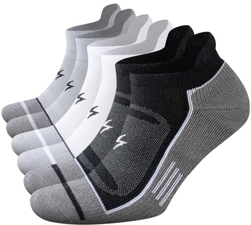 Cirorld Sneaker Socken Herren Dame, 6 Paar Atmungsaktiv Sportsocken Kurze Laufsocken, Anti-blasen Baumwolle Kompressionssocken für Laufen, Sport, Arbeit, Wandern, Radfahren, Unisex 43-46