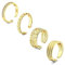 WillTen 4Pcs Gold Edelstahl Zehenring Set, Blume Pfeil Blatt CZ Toe Ring, Unisex Sommer Strand Fuß Schmuck