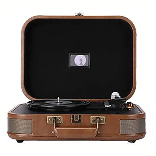 NOALED Tocadiscos Reproductor de Discos de Vinilo, Maleta Vintage Gramófono Retro, Tocadiscos portátil Bluetooth de 3 velocidades con Altavoces incorporados