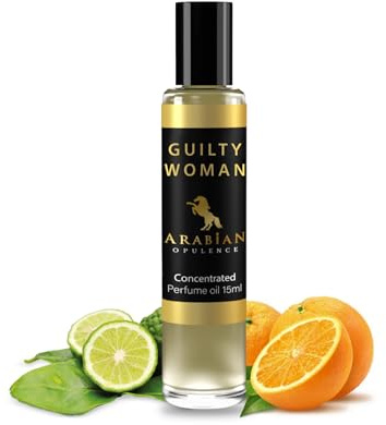 Arabian Opulence FR123 Guilty Woman Roll-on Parfümöl | Konzentriertes Duftkörperöl | Lang anhaltendes, ölbasiertes Parfüm für Frauen | Reisegröße Alkoholfreie Weichparfümölflasche (15ml)
