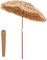 SPOTRAVEL 1.8m/1.9m/2m Hawaii Parasol, Folding Tilting Hula Thatched Umbrella with 8 Ribs, Outdoor Straw Tropical Sunshade for Garden Patio Balcony Poolside (175 x 194cm, with Carry Bag)