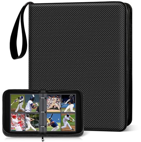 Mlikero 4 Pockets Trading Card Binder, 440 Pockets Trading Card Albums with Sleeves, Card Organiser Card Holder Fit for Football Sports Cards MTG and TCG Cards