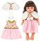 CHONGQILAO Puppenkleidung: Blumenkleid & Mantel für Puppen 35-45 cm, Puppenkleider Set, Puppenzubehör, Weiß, Geblümt, 3-8 Jahre, 14-18 Zoll