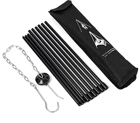 Jeorywoet Camping Tripod Campfire Cooking Dutch Oven Tripod Folding Grill Stand Tripod Aluminium Alloy Stove Tripod for Dutch Ovens, Coffee Pots, Tea Pots, Black, campfire tripod