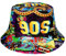MILAKOO 90er Jahre Eimer Hut - Retro Party Hut mit Vintage Druck für Männer, Frauen, Disco, Hip hop, Outdoor