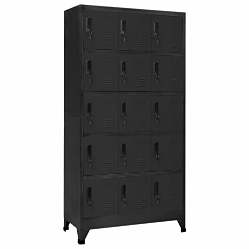 Bulliing Schließfachschrank Anthrazit 90x40x180 cm Stahl SchließFachschrank Spind Organizer Garagenschrank Spind Schrank